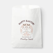 パステルピンクキュートツインバニーハッピーイースタートリート フェイバーバッグ (正面)