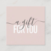 パステルピンクギフト証明書美しいサロンスクリプト 割引カード (正面)