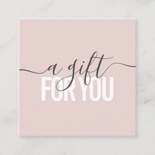 パステルピンクギフト証明書美しいサロンスクリプト 割引カード (正面)