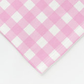 パステルピンクギンガムパターン フリースブランケット (角)