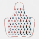 パステルピンククッキー形状ツリーパターンクリスマス エプロン (正面)