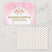 パステルピンククラウドマジカルユニコーンオムツラッフル エンクロージャーカード (正面/裏面)