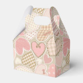 パステルピンククラフトテキスタイルハートパターン フェイバーボックス (裏面サイド)