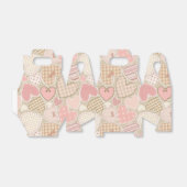 パステルピンククラフトテキスタイルハートパターン フェイバーボックス (折り畳みなし)