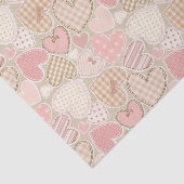 パステルピンククラフトテキスタイルハートパターン 薄葉紙 (詳細)