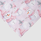 パステルピンククリスマスウォーターカラー雪だるま 薄葉紙 (詳細)