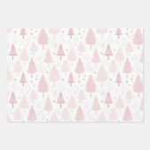 パステルピンククリスマスツリー ラッピングペーパーシート (正面)