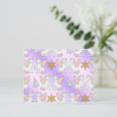 パステルピンククリスマスユニコーン ポストカード (スタンド正面)