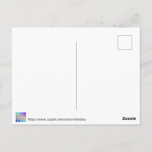 パステルピンククリスマスユニコーン ポストカード (裏面)