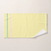 パステルピンククリームティール（緑がかった色）幾何ストライプ バスタオルセット (ハンドタオル)