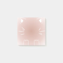 パステルピンクグラデーションの猫デザイン