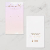 パステルピンクグラデーションウオーターカラーイヤリングディスプレイバス 名刺 (正面/裏面)