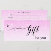 *~*パステルピンクグラデーショングリッタートレンディーギフトカード (正面/裏面)