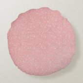 パステルピンクグリッタースパークル名前をカスタムする ラウンドクッション (裏面)