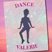 パステルピンクグリッターダンスガールパーソナライズされた フリースブランケット