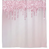 *～*パステルピンクグリッタードリップAP7 シャワーカーテン (正面)
