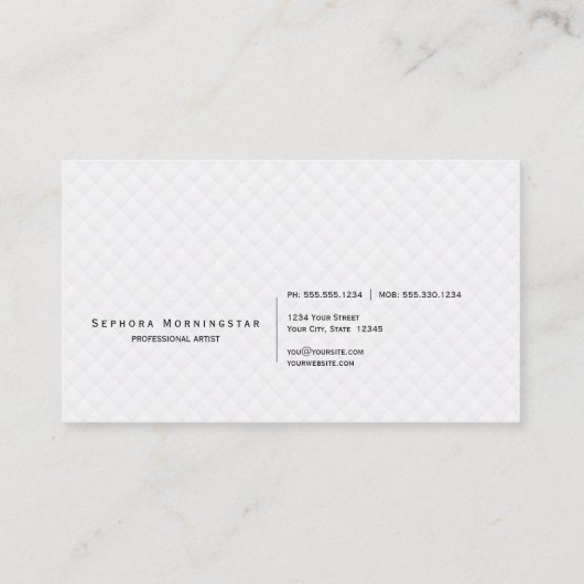 パステルピンクグリッターラッシュエクステンションアーティスト 名刺 (裏面)