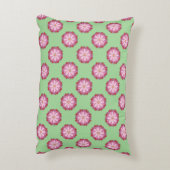 パステルピンクグリーンアジアンメダリオンフローラ アクセントクッション (裏面(縦))