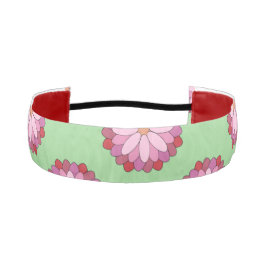 パステルピンクグリーンアジアンメダリオンフローラ アスレチックヘッドバンド