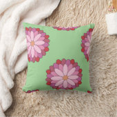パステルピンクグリーンアジアンメダリオンフローラ クッション (ブランケット)