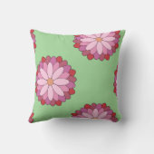 パステルピンクグリーンアジアンメダリオンフローラ クッション (裏面)