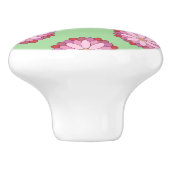 パステルピンクグリーンアジアンメダリオンフローラ セラミックノブ (側面)