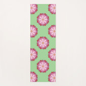 パステルピンクグリーンアジアンメダリオンフローラ ヨガマット (正面)