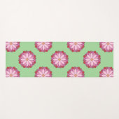 パステルピンクグリーンアジアンメダリオンフローラ ヨガマット (正面(横))