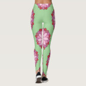 パステルピンクグリーンアジアンメダリオンフローラ レギンス (裏面)