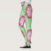 パステルピンクグリーンアジアンメダリオンフローラ レギンス (左)