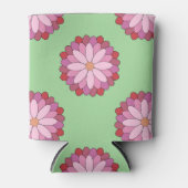 パステルピンクグリーンアジアンメダリオンフローラ 缶クーラー (正面)