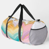 パステルピンクグリーンイエローパープル金ゴールドハート ダッフルバッグ (右コーナー)