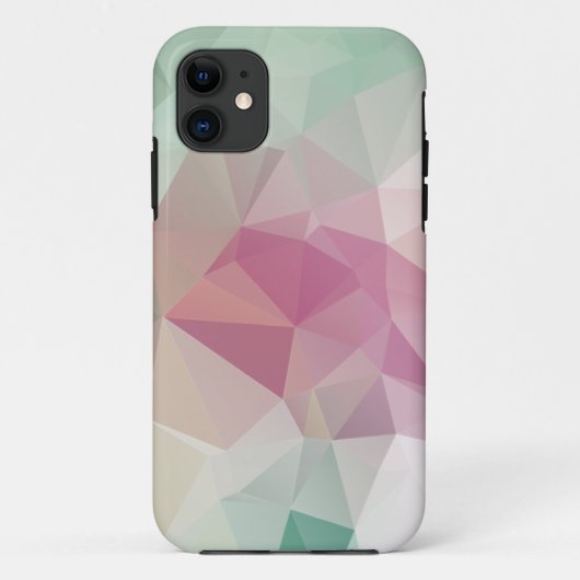パステルピンクグリーン抽象芸術ピラミッドパターンアートカス Case-Mate iPhoneケース (裏面)