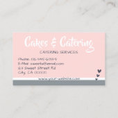 パステルピンクグレーカップケーキケーキ写真テンプレートスイーツ 名刺 (裏面)