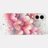 パステルピンクグレーホワイトバレンタインラブハート Case-Mate iPhoneケース (裏面 (横))