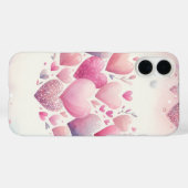 パステルピンクグレーホワイトバレンタインラブハート Case-Mate iPhoneケース (裏面 (横))