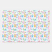 パステルピンクケーキプレゼントバルーン21歳 ラッピングペーパーシート (正面)