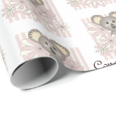 パステルピンクコアラベビーガールシャワー/子供の誕生日 ラッピングペーパー (ロールコーナー)