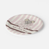 パステルピンクコアラ子供の誕生日/ガールベビーシャワー ペーパープレート (アングル)