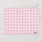 パステルピンクコケットボウガールベビーシャワー招待状 ポストカード (裏面)