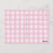 パステルピンクコケットボウブライダルシャワー招待状 ポストカード (裏面)