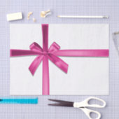 パステルピンクサテンリボンボウバースデーパーティー 薄葉紙 (クラフト)