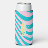 パステルピンクサーフボード、ビーチアート、トロピカルビベス スリム缶クーラー (Seltzer裏面)