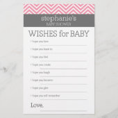 パステルピンクシェブロンベビーウィッシュシャワーゲーム (正面)