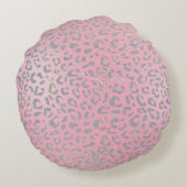 パステルピンクシルバーヒョウ ラウンドクッション (裏面)