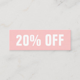 パステルピンクシンプルトレンディーモダン割引カード スキニー名刺