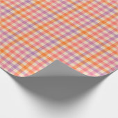 パステルピンクスのギンガムチェッカーボード ラッピングペーパー (角)