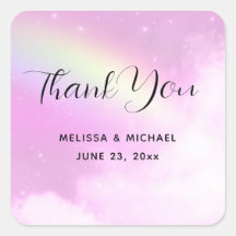 パステルピンクスカイとイエローレインボーありがとう