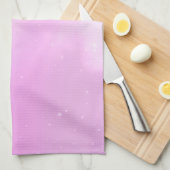 パステルピンクスカイとイエローレインボー キッチンタオル (四つ折り)