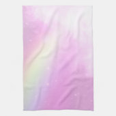 パステルピンクスカイとイエローレインボー キッチンタオル (縦)